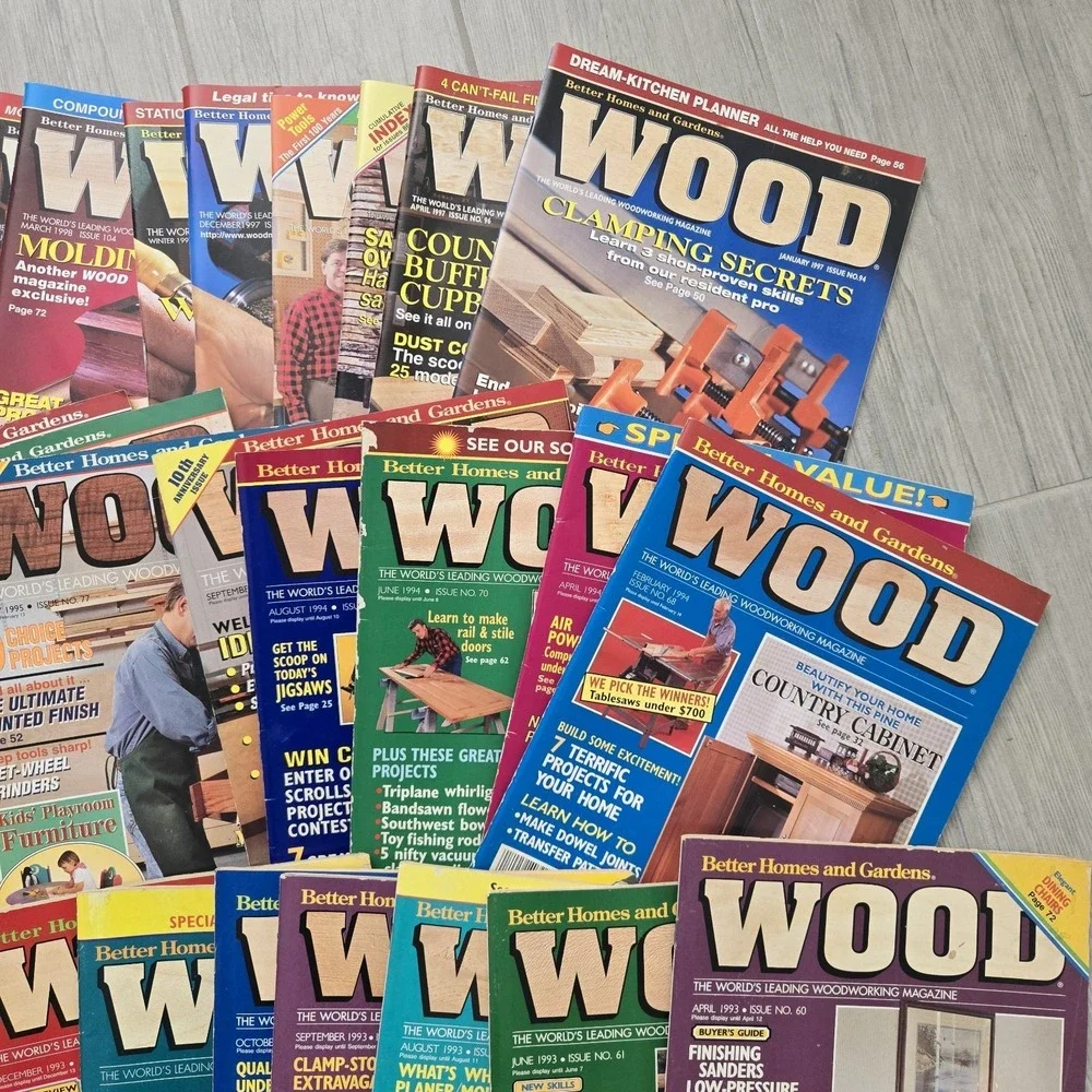 Wood Magazine: Lot of 38 issues 1993-1999 Better Homes & Gardens - Woodworking